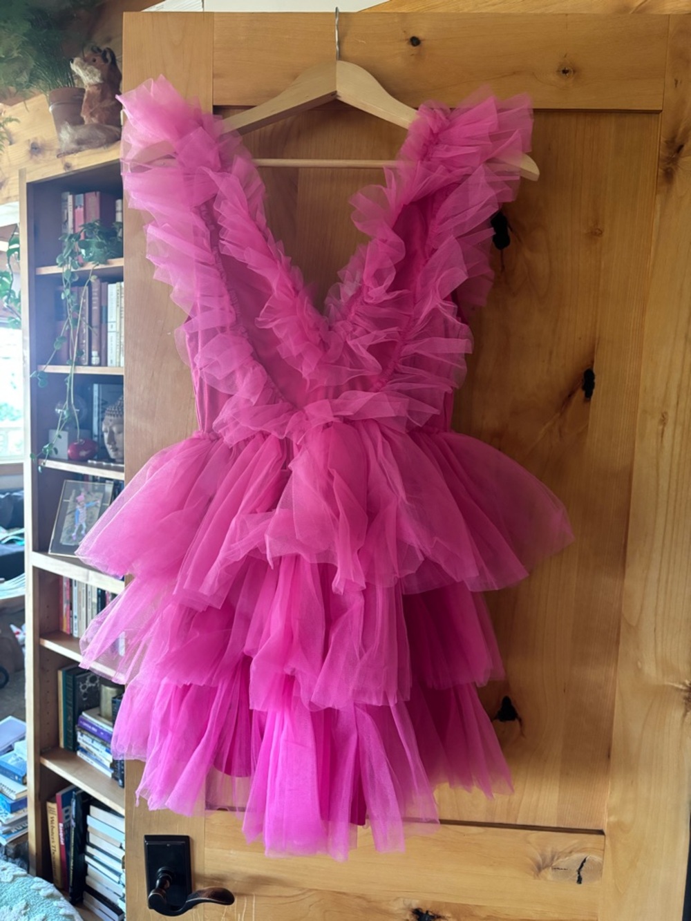 Adorable Pink Ruffled Tulle Party Dress